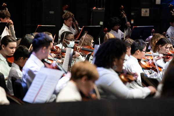 Students performing at the 2023-2024 All County Orchestra Concert